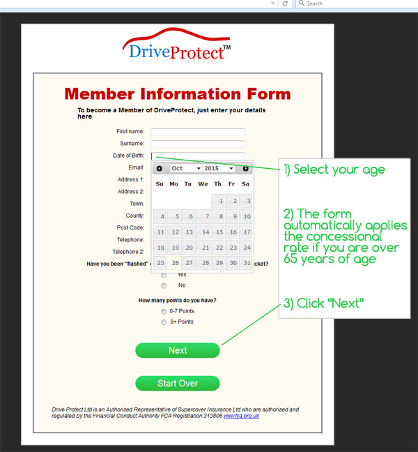 DriveProtect Concessional Rates
