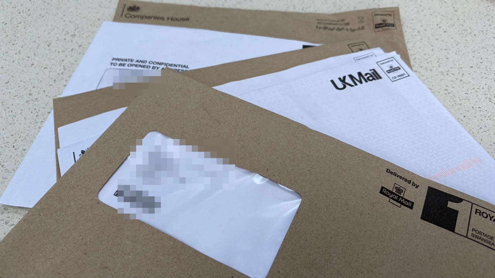 A Notice of Intended Prosecution among the post - personal details hidden