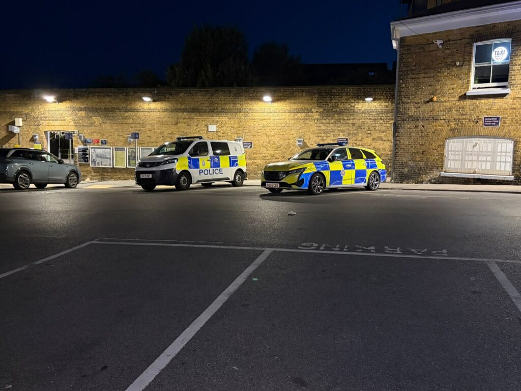 Police cars at night -- yes, officers have run speed checks from bicycles