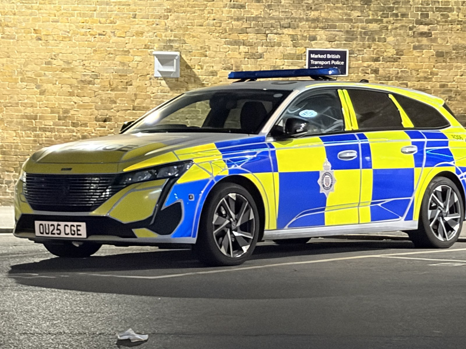 A marked police car with full livery and light bar -- officers can stop any driver without giving a reason